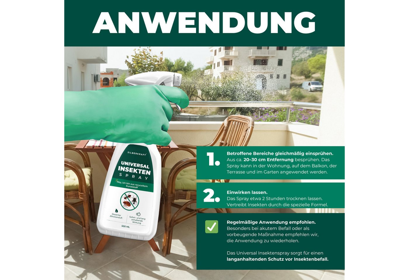Silberkraft Insektenspray Silberkraft Universal Insektenspray, Repellent gegen Insekten, 500 ml, 2-St. Bild 4