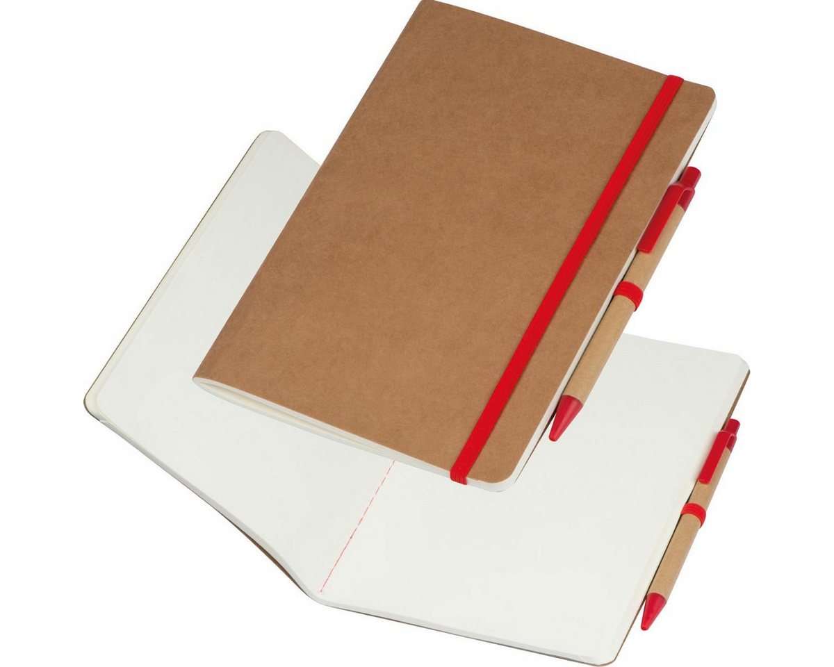 Macma Notizbuch Recyceltes Notizheft / DIN A5 / 120 blanco Seiten / Farbe: braun-rot Bild 2