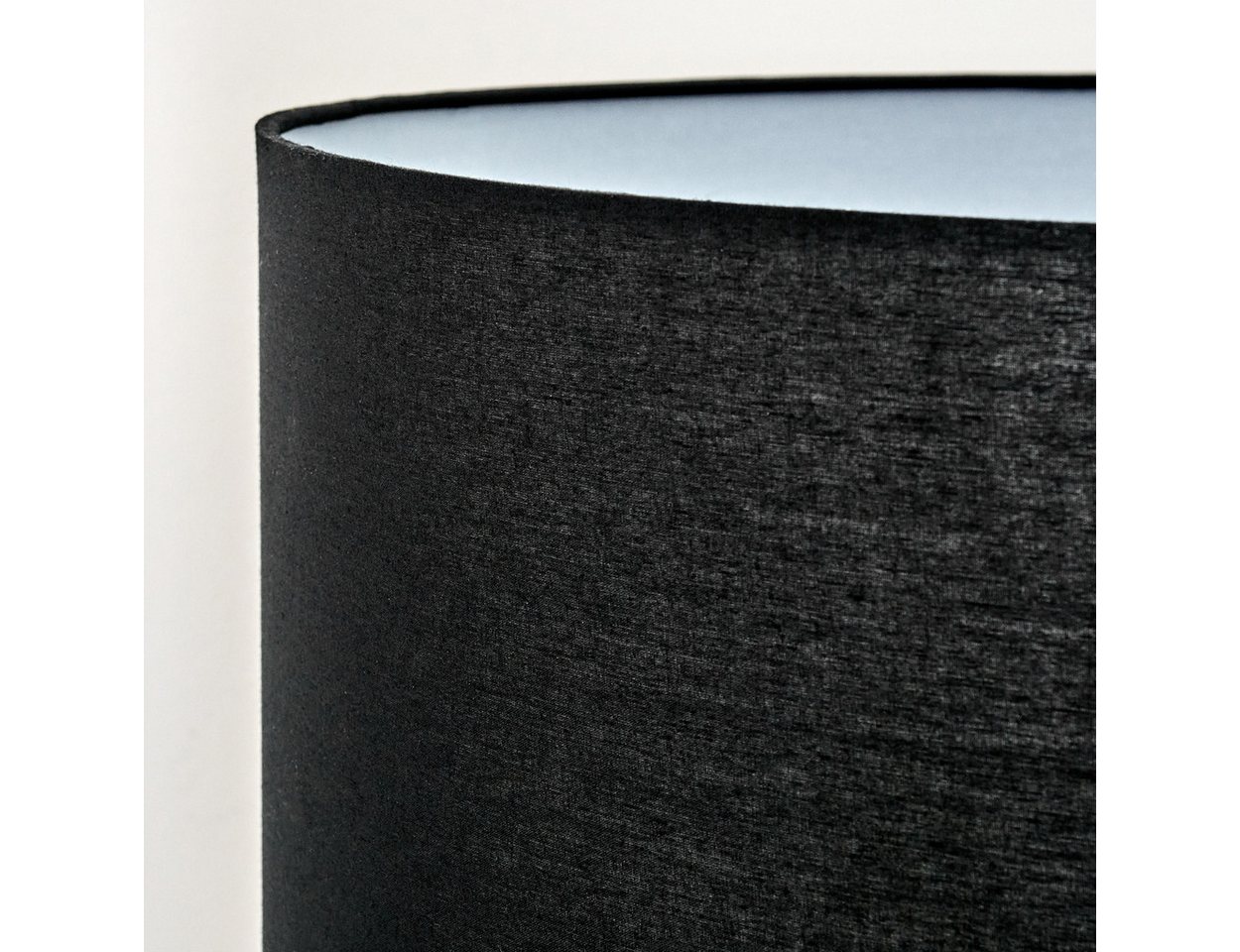hofstein Stehlampe Stehlampe aus Holz/Stoff in Dunkelbraun/Schwarz/Weiß, ohne Leuchtmittel, skandinavische Design Leuchte, Schirm (40 cm) u. Fußschalter, 1x E27 Bild 5