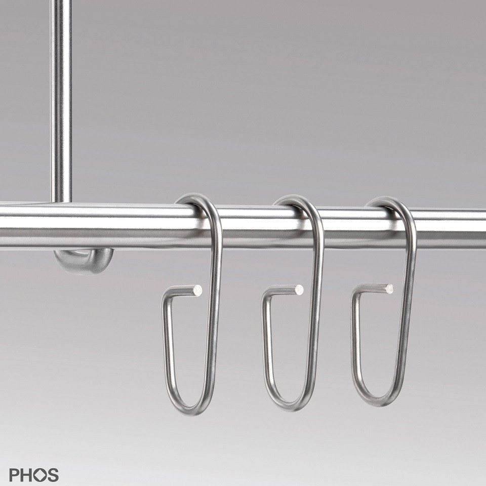 PHOS Design Duschvorhangringe, Vorhanghaken aus Edelstahl für Ø12mm und Ø20mm Stangen, (Modell: HKDSet10, 10-St), (Durchschleudertechnik) - 100% Made in Germany Bild 3