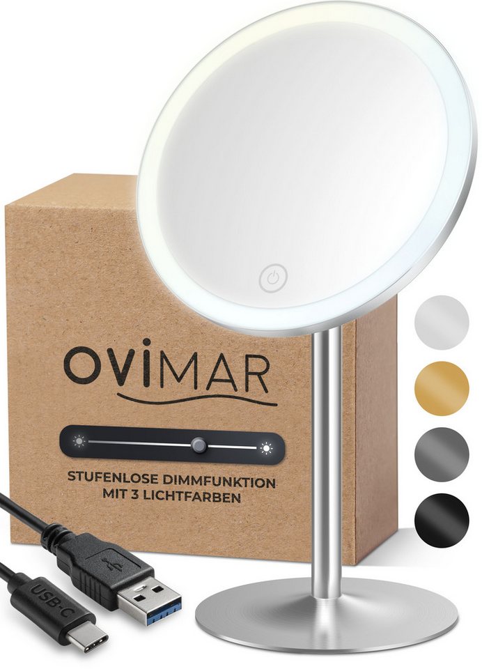ovimar Kosmetikspiegel (1-St), aus Edelstahl in Silber zur Bild 2