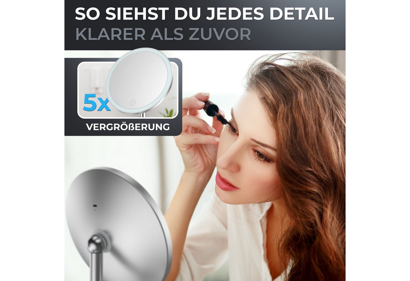 ovimar Kosmetikspiegel (1-St), aus Edelstahl in Silber zur Bild 4