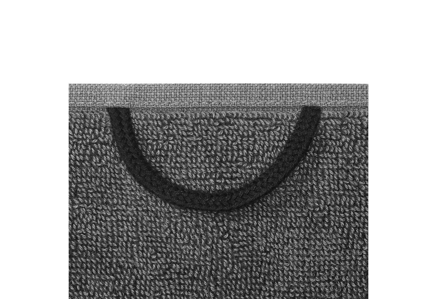 BVB Badetuch BVB Badetuch grau/schwarz 70x180 cm, Bio-Baumwolle (schwarzes BVB-Emblem, 1-St), BVB Badetuch mit Schlaufe Bild 4