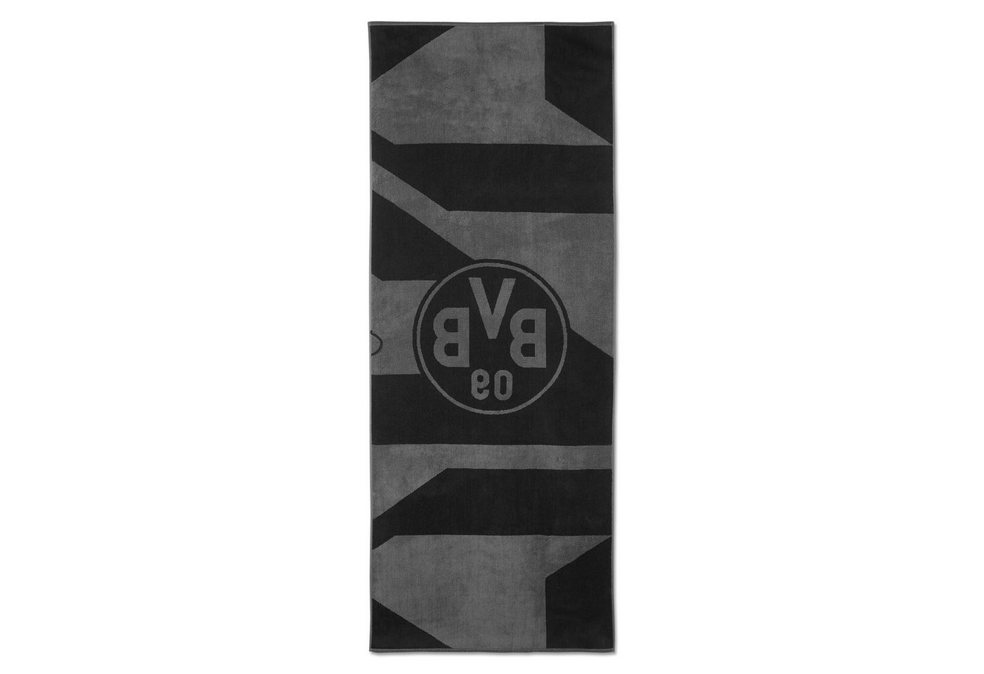 BVB Badetuch BVB Badetuch grau/schwarz 70x180 cm, Bio-Baumwolle (schwarzes BVB-Emblem, 1-St), BVB Badetuch mit Schlaufe Bild 5