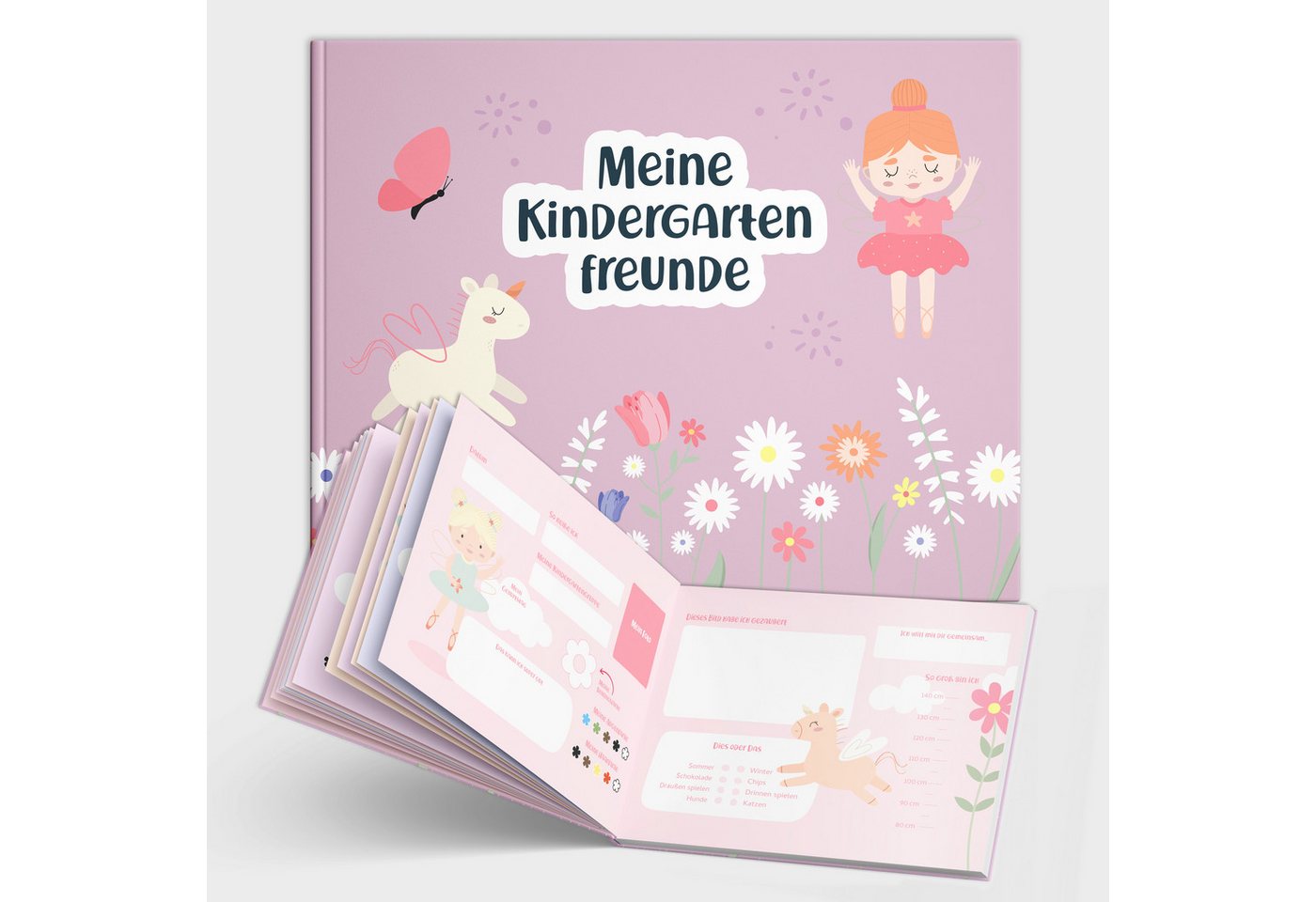 Amari Poesiealbum Freundebuch Kindergarten Freunde Mädchen Hardcover, 24 Freunde Bild 2