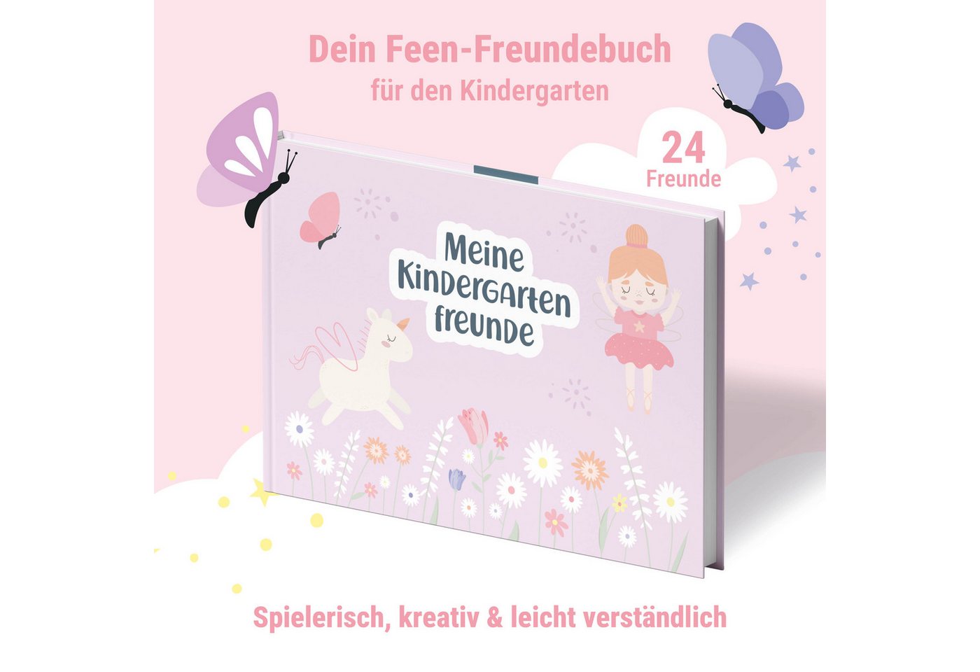 Amari Poesiealbum Freundebuch Kindergarten Freunde Mädchen Hardcover, 24 Freunde Bild 5