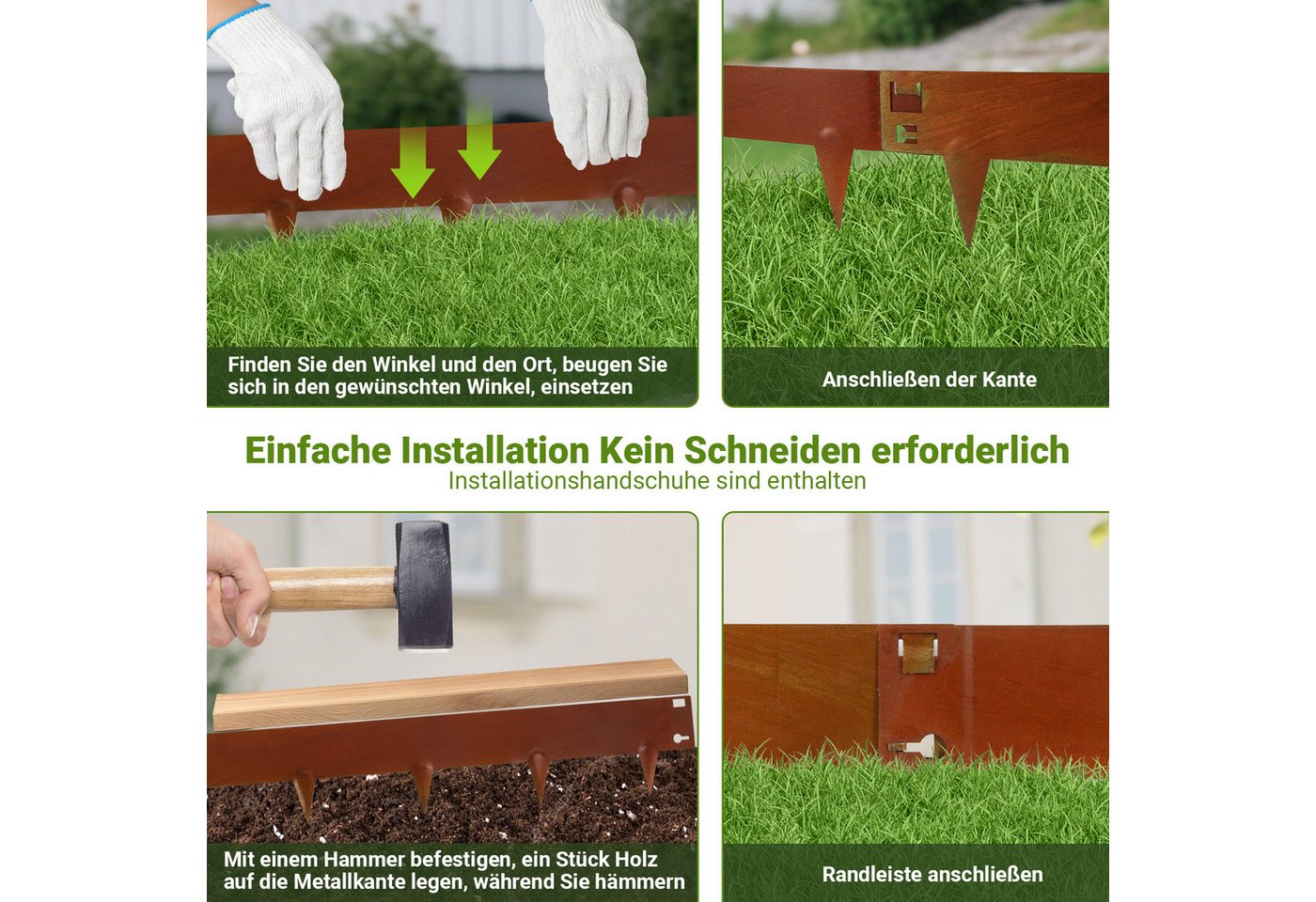 Clanmacy Rasenkante Rasenkante Stahl Pflanzenschutz Rasenumrandung Gartenpalisade Bild 2