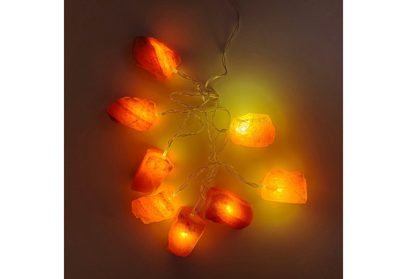 HAF LED-Lichterkette Salz LED Lichterkette Salzkristall 8 Kristalle Handarbeit Deko Licht, 8-flammig, Auswahl aus 4 verschiedenen Motiven Bild 2