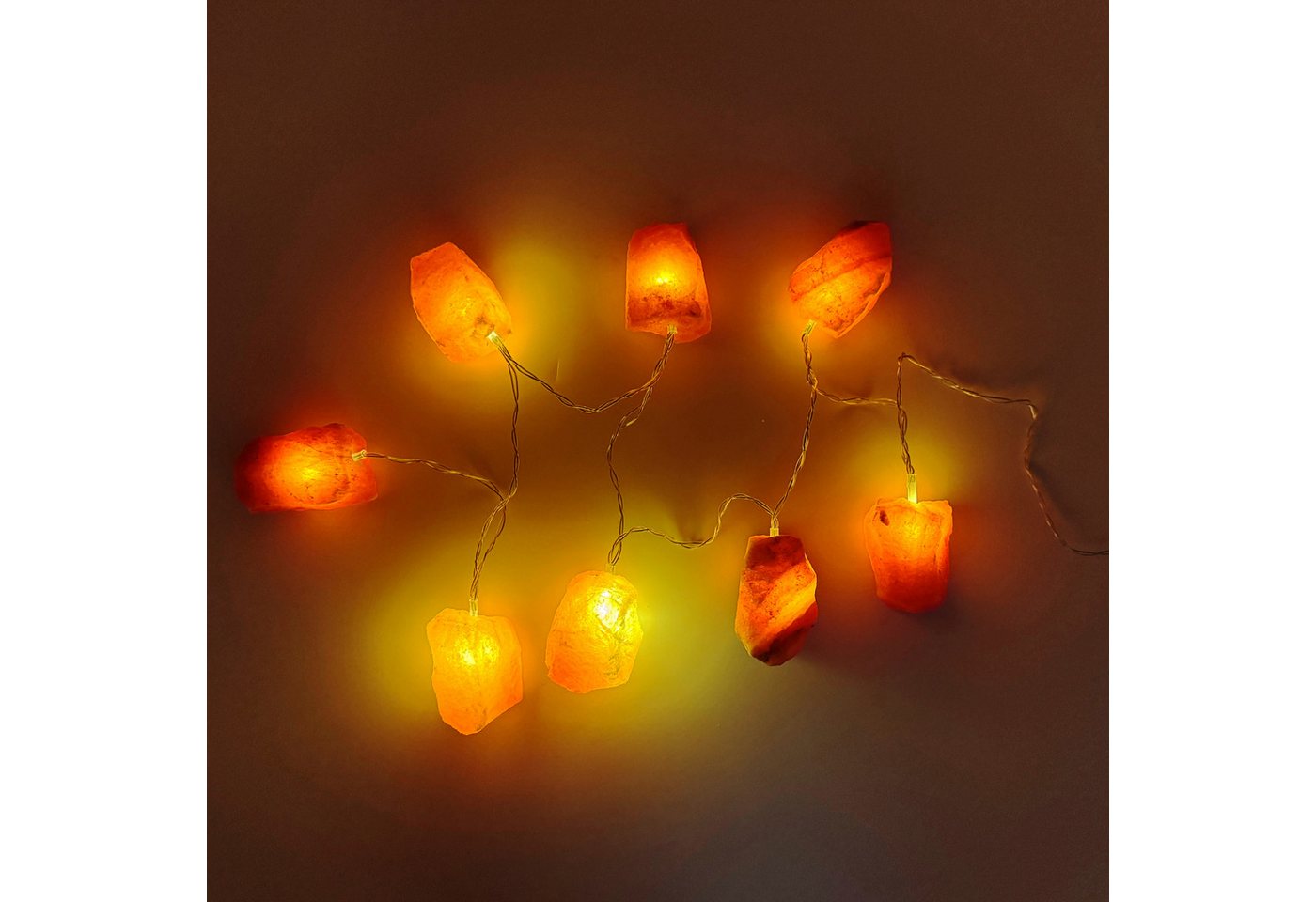 HAF LED-Lichterkette Salz LED Lichterkette Salzkristall 8 Kristalle Handarbeit Deko Licht, 8-flammig, Auswahl aus 4 verschiedenen Motiven Bild 4