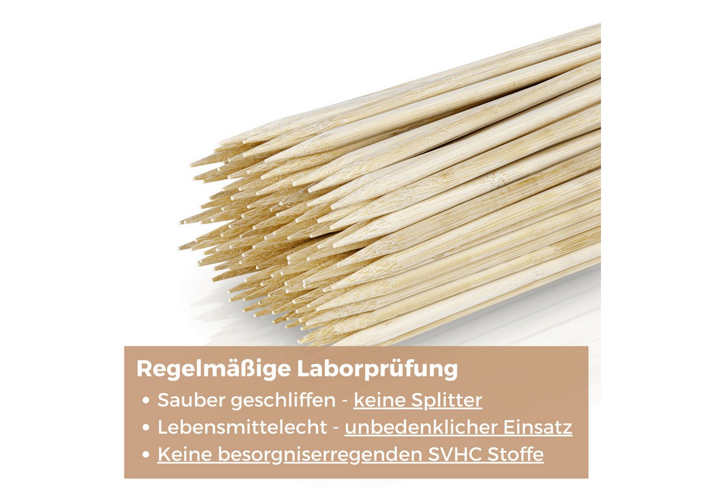 satis Lagerfeuer-Grillspieß satis 100 Stockbrot Spieße Bambus 90cm Marshmallow lebensmittelecht (100-St), Feuerschale, kindersicher, splitterfrei, lebensmittelecht, 100 Stück Bild 3