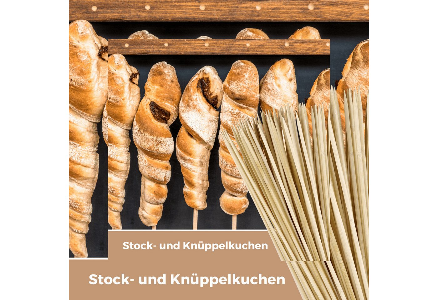 satis Lagerfeuer-Grillspieß satis 100 Stockbrot Spieße Bambus 90cm Marshmallow lebensmittelecht (100-St), Feuerschale, kindersicher, splitterfrei, lebensmittelecht, 100 Stück Bild 4
