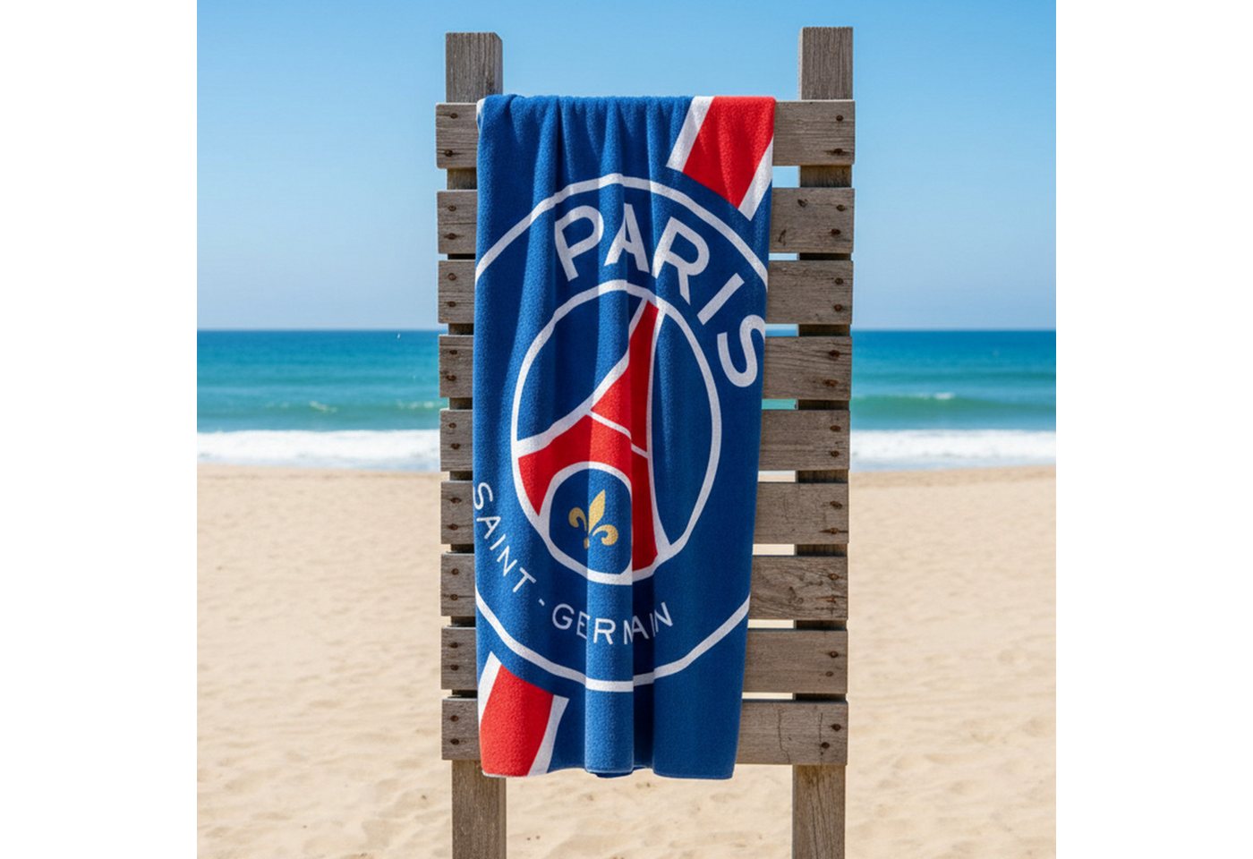 MTOnlinehandel Badetuch Paris Saint-Germain 70x120 cm, Fußball, 100% Baumwolle (1-St), PSG Logo für echte Fans mit Leidenschaft Bild 3