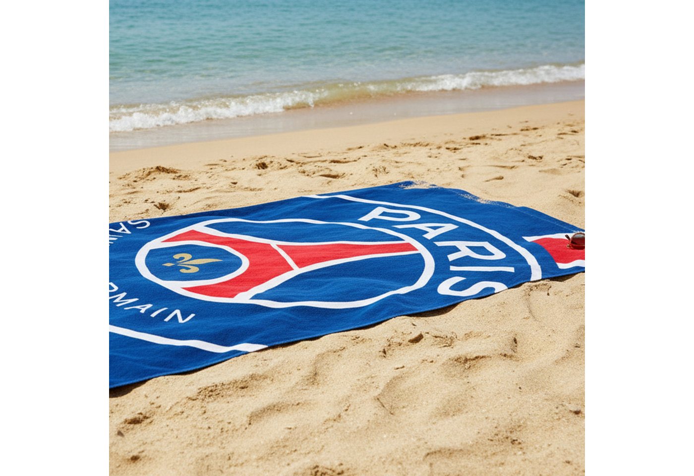 MTOnlinehandel Badetuch Paris Saint-Germain 70x120 cm, Fußball, 100% Baumwolle (1-St), PSG Logo für echte Fans mit Leidenschaft Bild 4