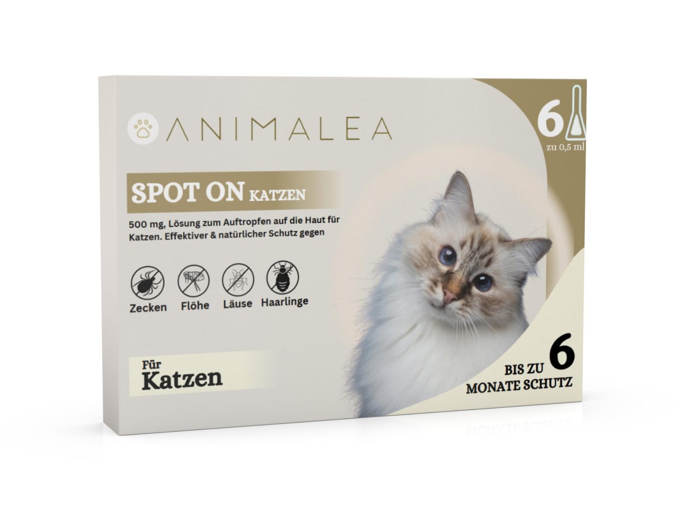 Animalea Zeckenschutzmittel Animalea® Spot On Zeckenschutz für Katzen [6 x Pipetten], 6-St.