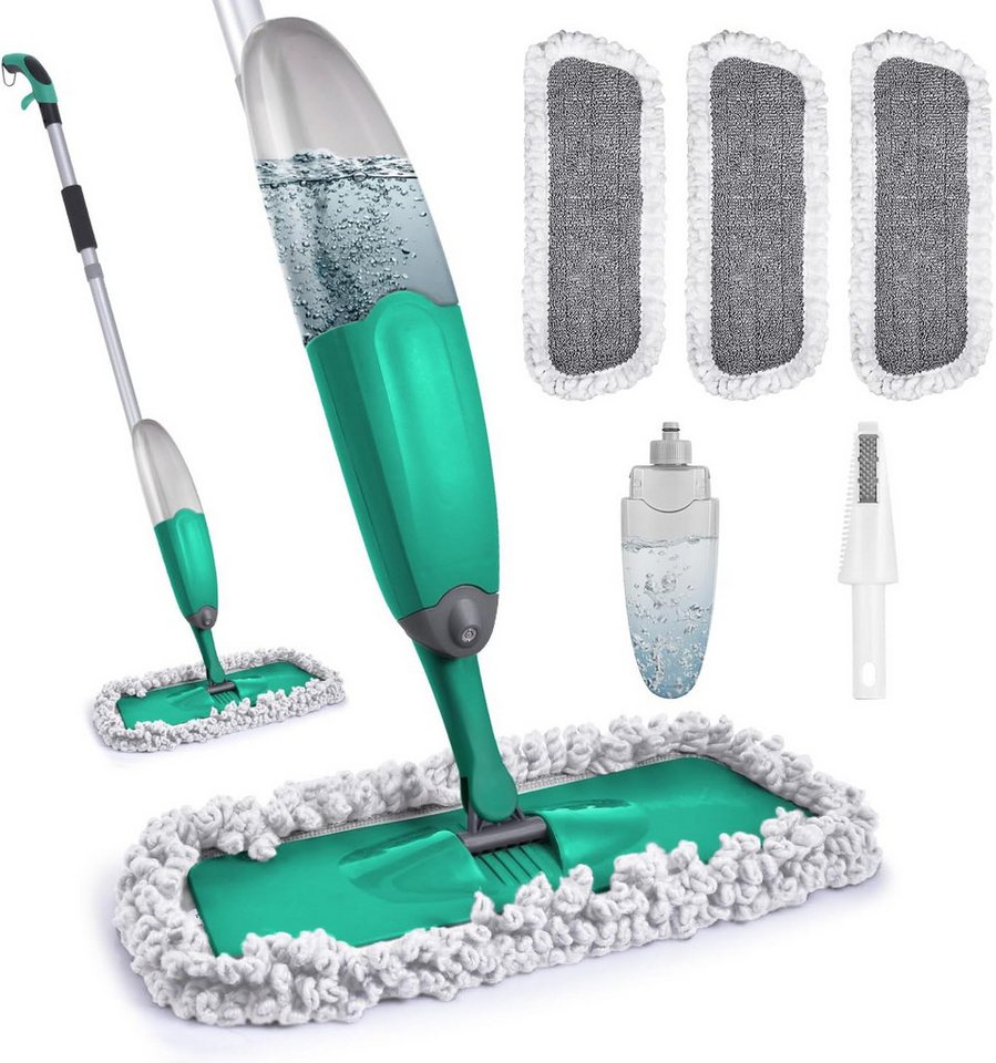 HUGERSTONE Sprühwischer Wischmopp Set mit 3 Mikrofaser Pads, Bodenwischer mit Sprühfunktion (Wischmopp mit 435ml Wassertank) Nass und Trockenwischer, 360 Grad Rotierender Wischmop für alle Böden Bild 5