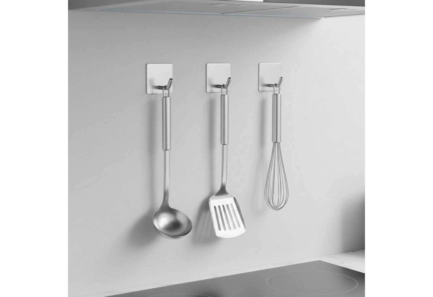 TECBULL Handtuchhaken Klebehaken aus Edelstahl, Wandhaken selbstklebend, V2, (5-St)