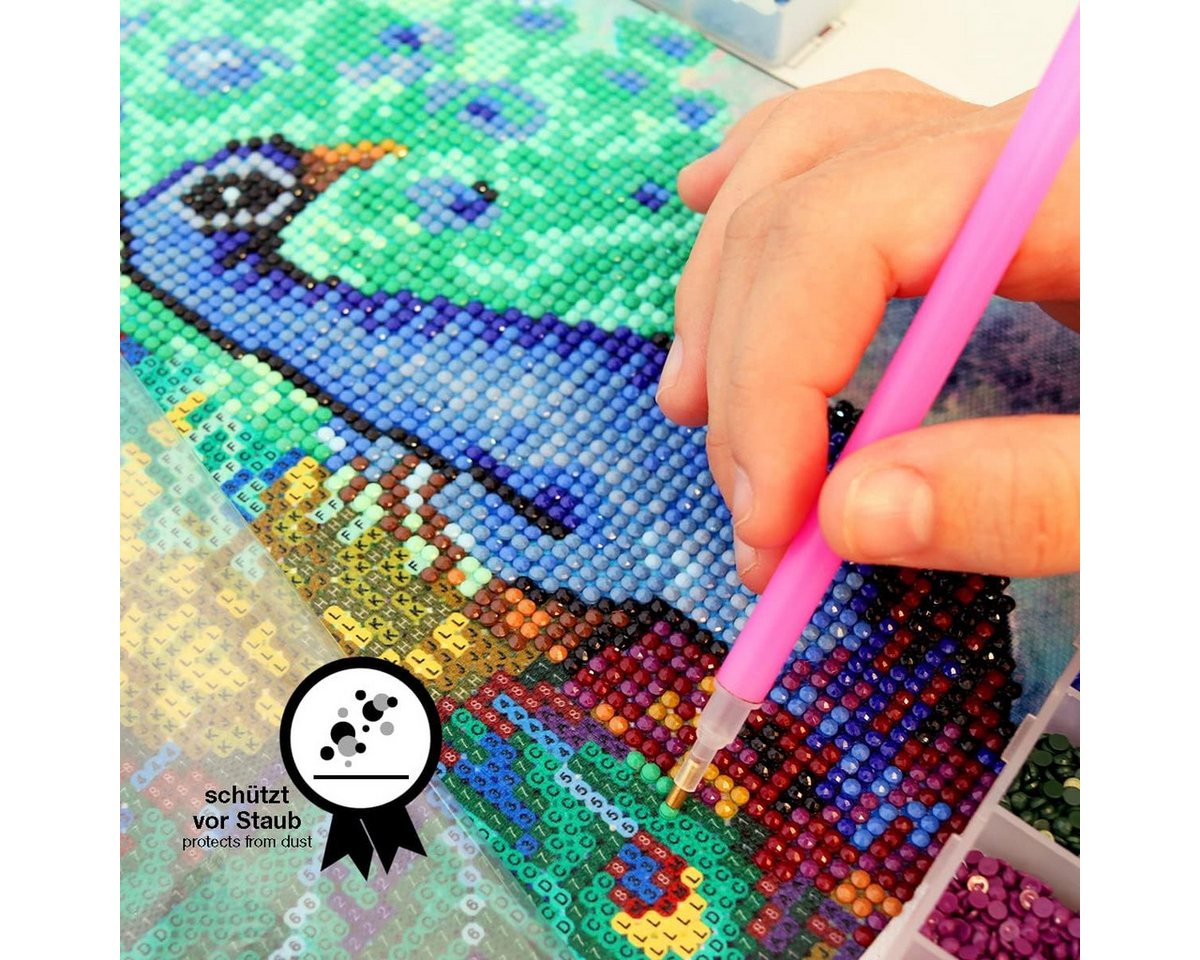ColourPlus Bastelkleber Diamond Painting Versiegelung, glasklar, hochtransparent, Staubschutz, Glanzeffekt, inkl. Pinsel Bild 2