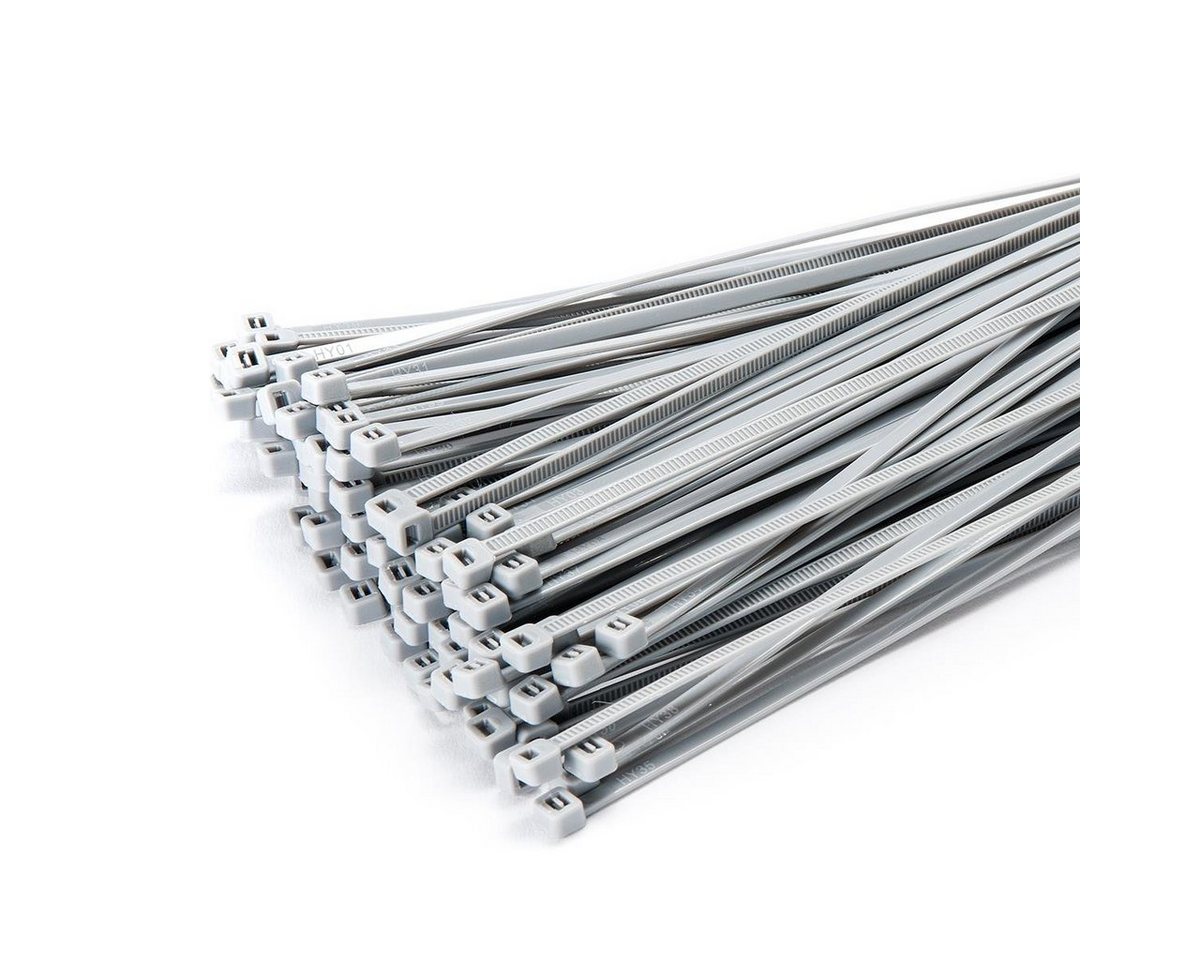 HaGa Kabelbinder 100 Stück Kabelbinder 300mm x 3,6mm in silber (100-St) Bild 5