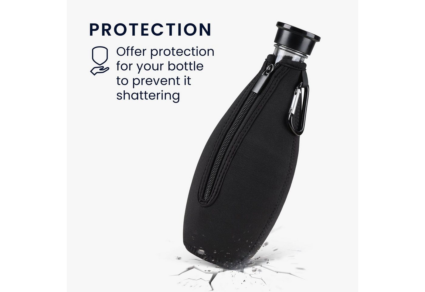 kwmobile Outdoor-Flaschenkühler 2x Schutzhülle für SodaStream Glasflasche, Neopren Hülle für Glasflasche - Flaschen Kühler für Wasser Karaffe Bild 2