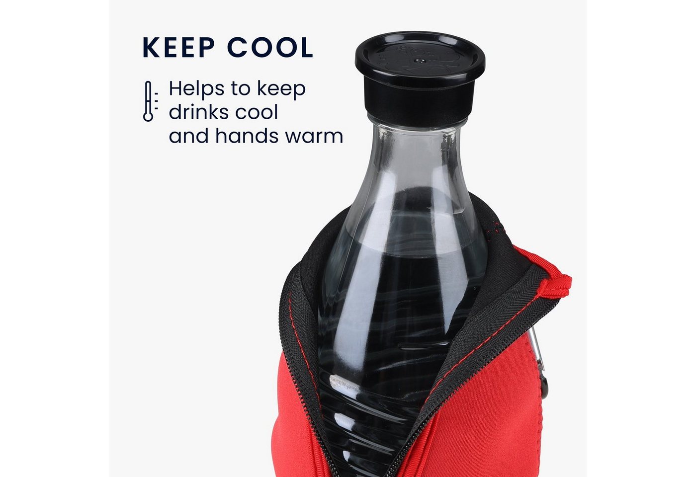 kwmobile Outdoor-Flaschenkühler 2x Schutzhülle für SodaStream Glasflasche, Neopren Hülle für Glasflasche - Flaschen Kühler für Wasser Karaffe Bild 4