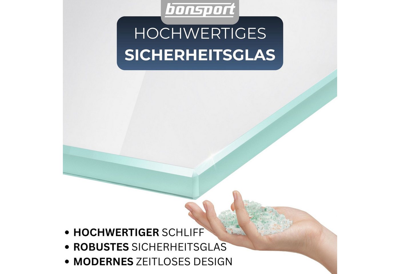 bonsport Badregal Glas Regal, Glasregal Milchglas rechteckig 30 x 10.16 x 0.6 cm Bild 4