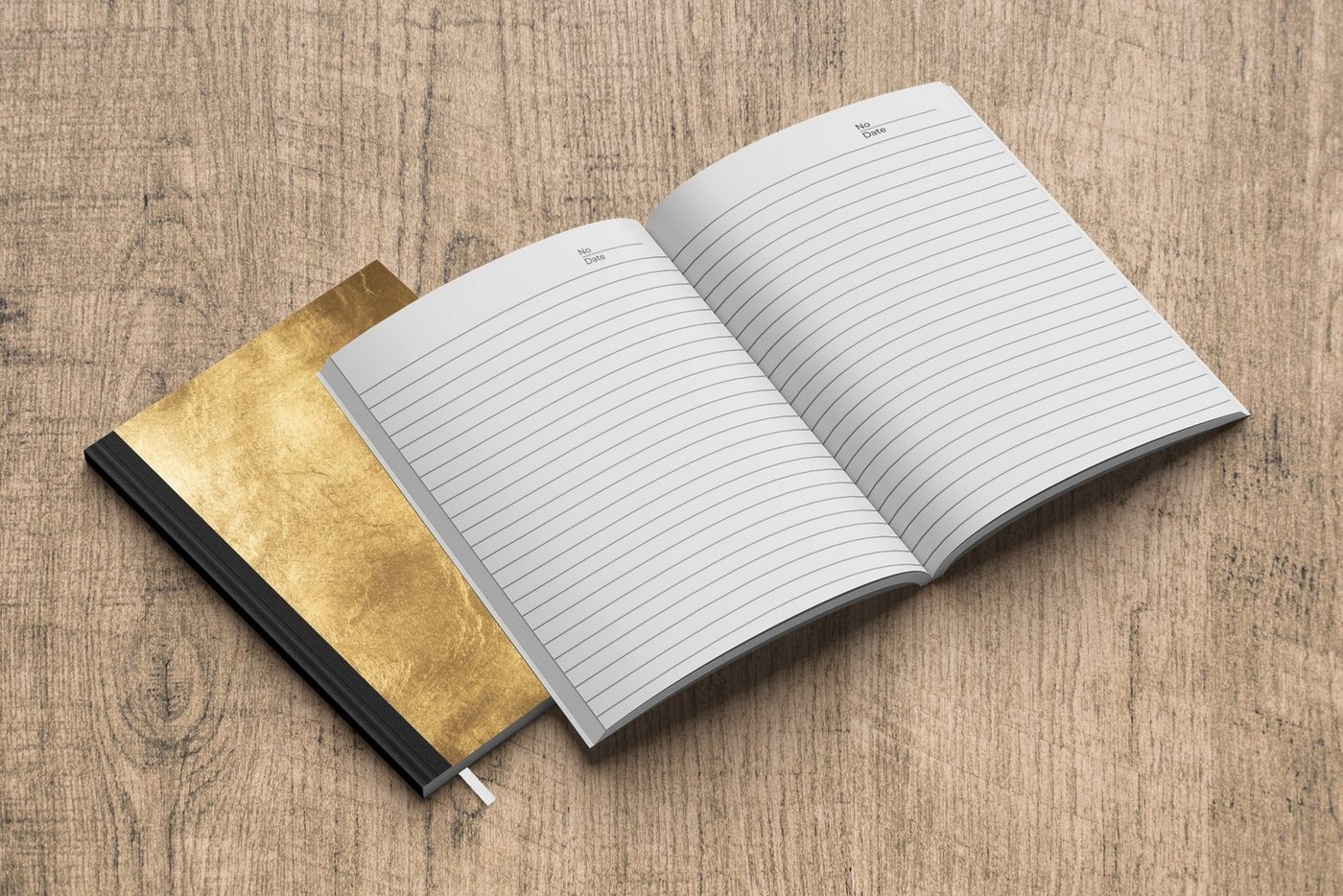 MuchoWow Notizbuch Licht fällt auf eine goldene Wand, Notebook, Notizblock a5, Tagebuch, Journal Liniert Bild 3