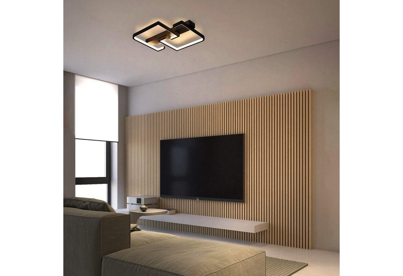 Nettlife LED Deckenleuchte Schwarz Dimmbar Fernbedienung 35W deckenlampe, LED fest integriert, Kaltweiß, Neutralweiß, Warmweiß Bild 4