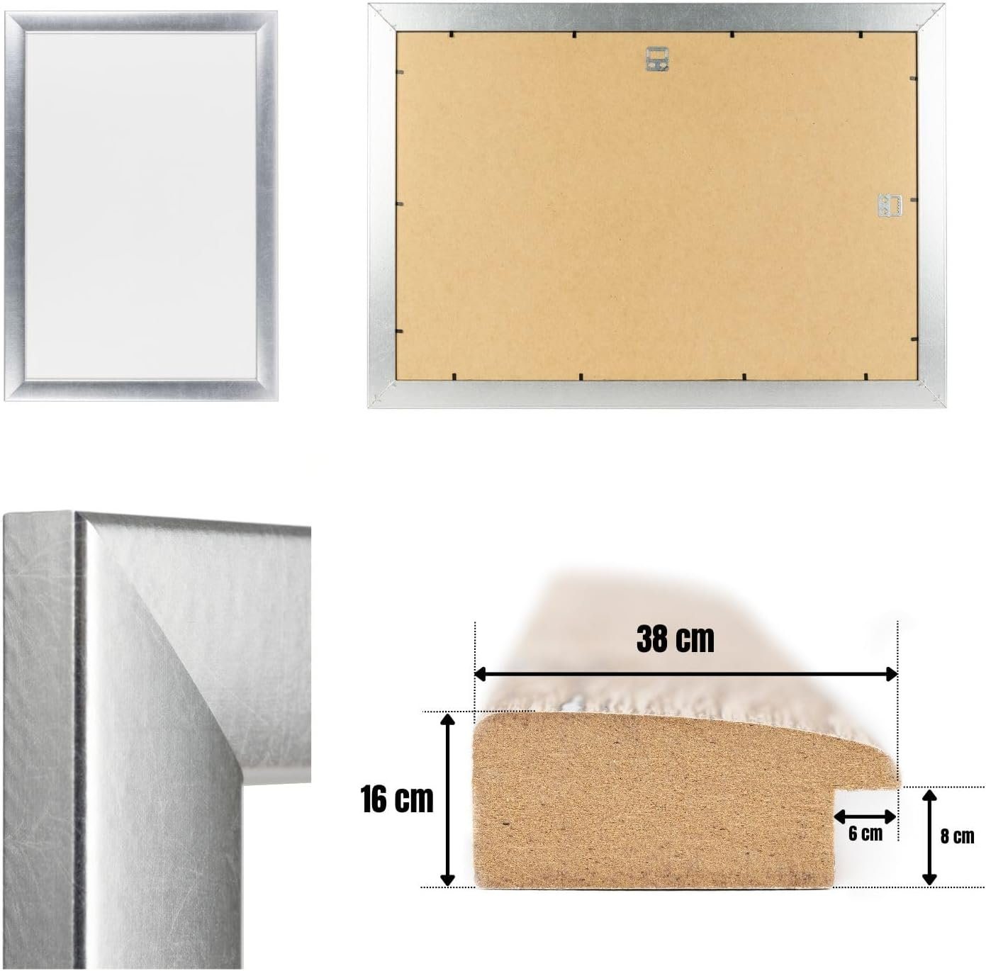 Clamaro Bilderrahmen, Silber CLAMARO 53G Neo Collage nach Maß modern Holz Bild 3
