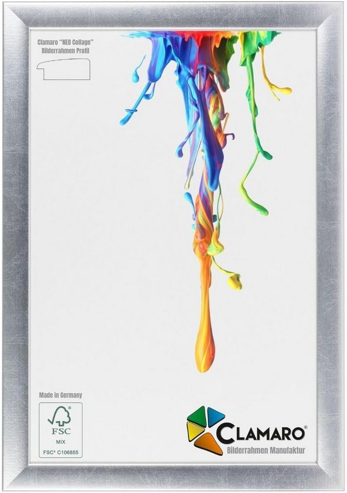 Clamaro Bilderrahmen, Silber CLAMARO 53G Neo Collage nach Maß modern Holz Bild 4