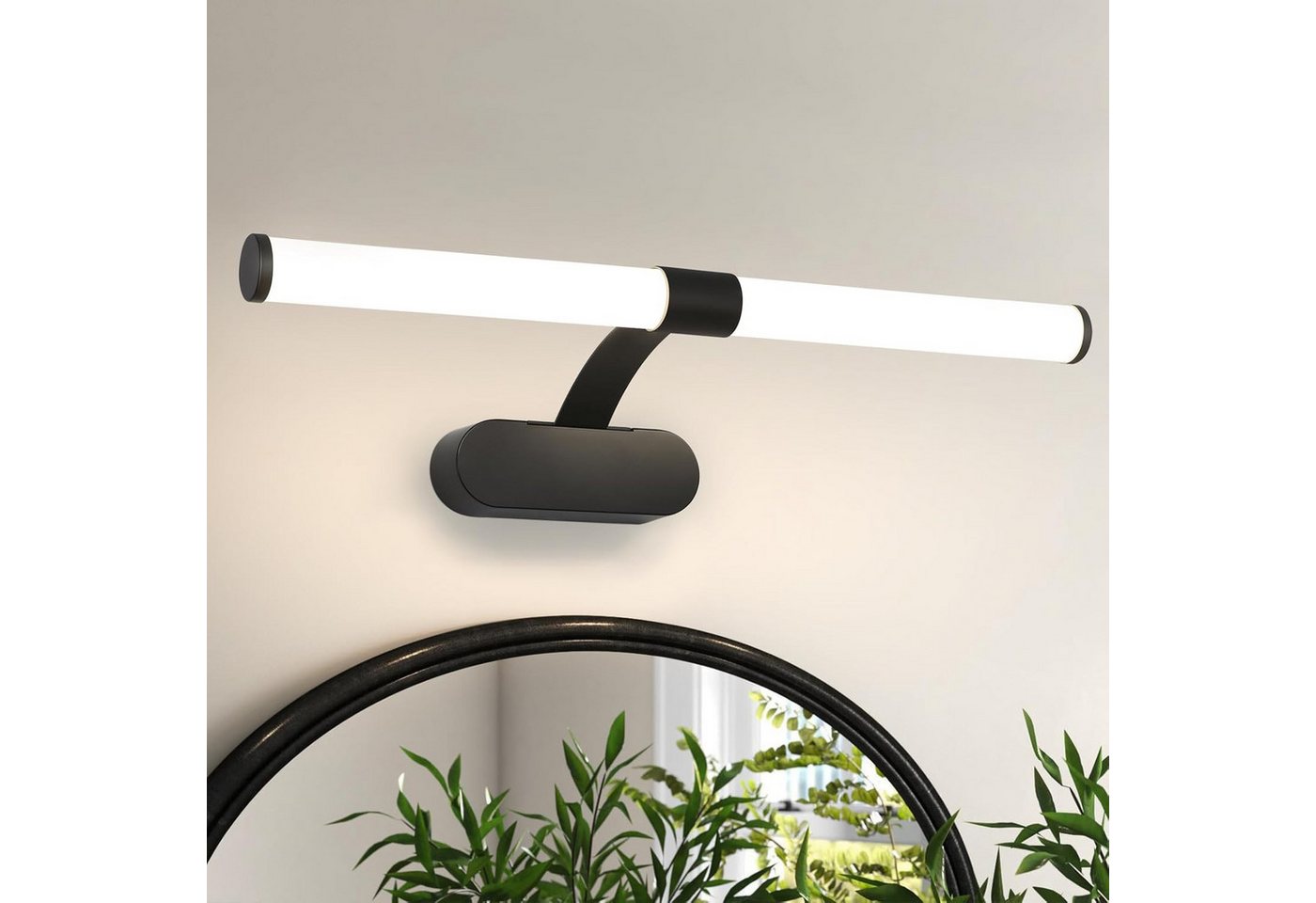 ZMH LED Spiegelleuchte 60CM Schwarz/Weiß Modern Wandlampe 8W für schrank, Augenschutz Design, LED fest integriert, 4000K Bild 2