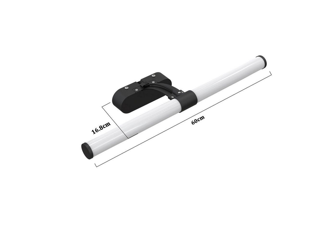 ZMH LED Spiegelleuchte 60CM Schwarz/Weiß Modern Wandlampe 8W für schrank, Augenschutz Design, LED fest integriert, 4000K Bild 3