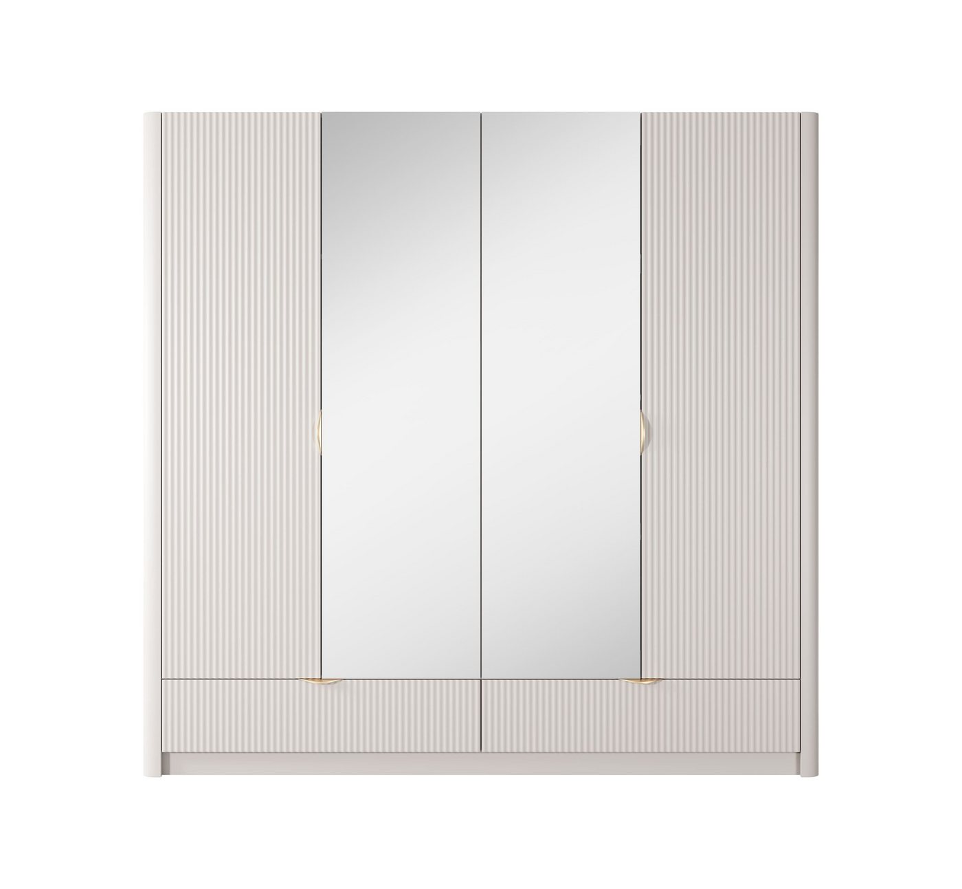 MOEBLO Drehtürenschrank Schrank Pholx H 213 (mit Spiegel und Schubladen, Goldene griffe, Kleiderschrank 4-türig Schrank Garderobe Schlafzimmer) (BxHxT):213x208x54 cm Bild 4