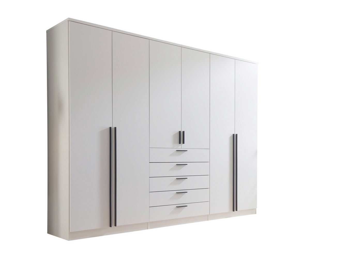 PREISBRECHER Drehtürenschrank Arnis 6 Türen, 5 Schubladen, Weiß - 270x210x52cm (BxHxT) Bild 2