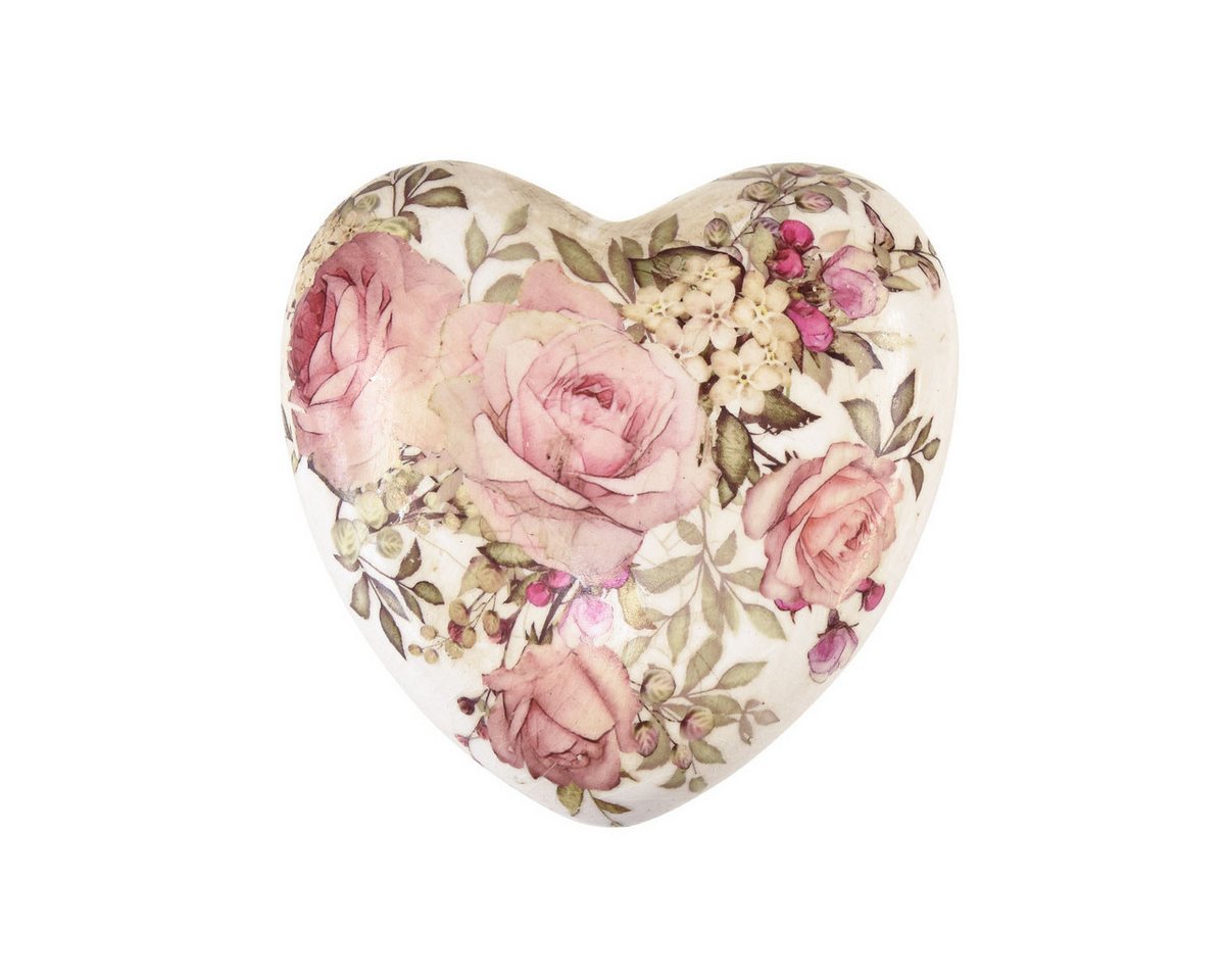 Posiwio Streudeko Romantik Steingut Herz mit Rosenmotiv für Tischdeko Bild 4
