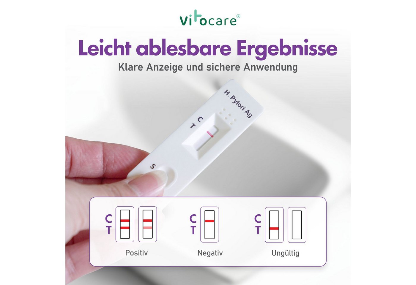 Vitocare Blutzucker-Teststreifen Helicobacter Pylori Test, Stuhltest Magenbakterien 2x Bild 3