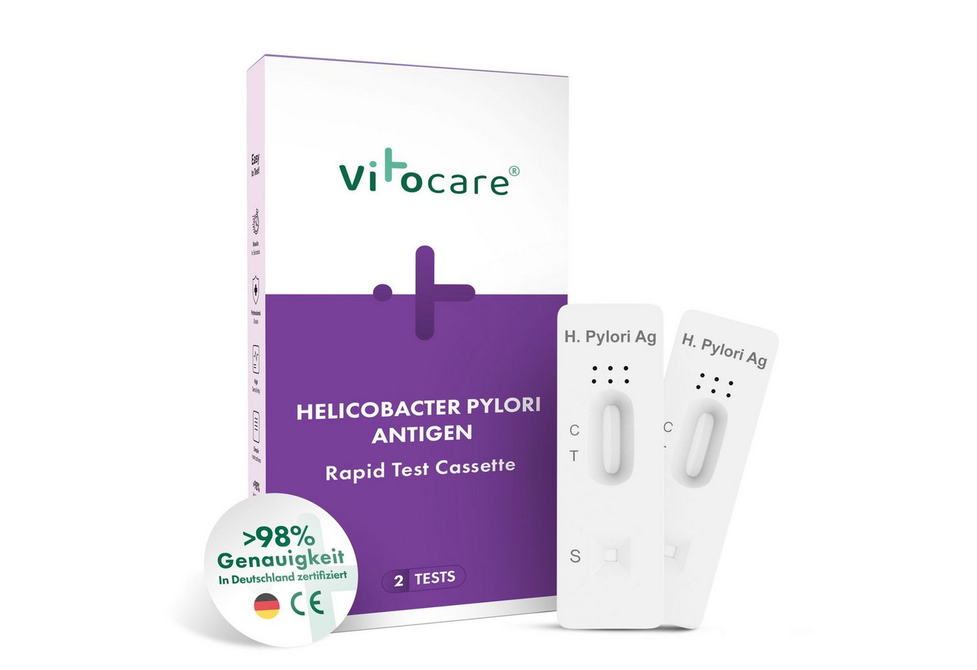 Vitocare Blutzucker-Teststreifen Helicobacter Pylori Test, Stuhltest Magenbakterien 2x Bild 5
