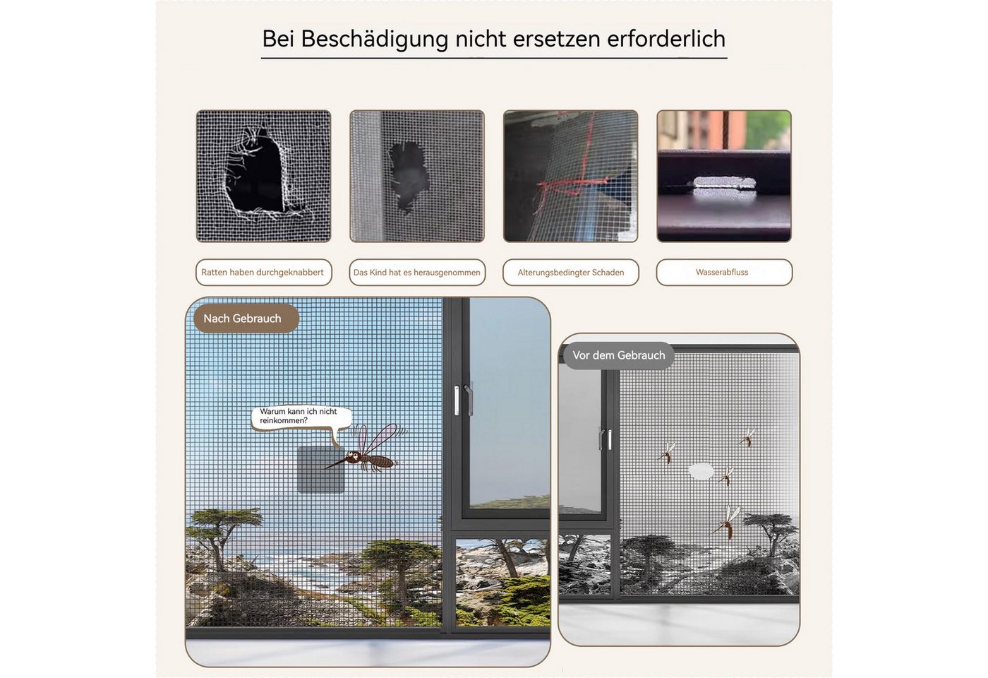 Ledander Insektenschutz-Fensterrahmen Fliegengitter Reparatur Set 16 Stück, 4 Größen Fensterbildschirm, (16-St), Fliegengitter Reparaturband für Fenster, selbstklebend, Insektenschutz Bild 2