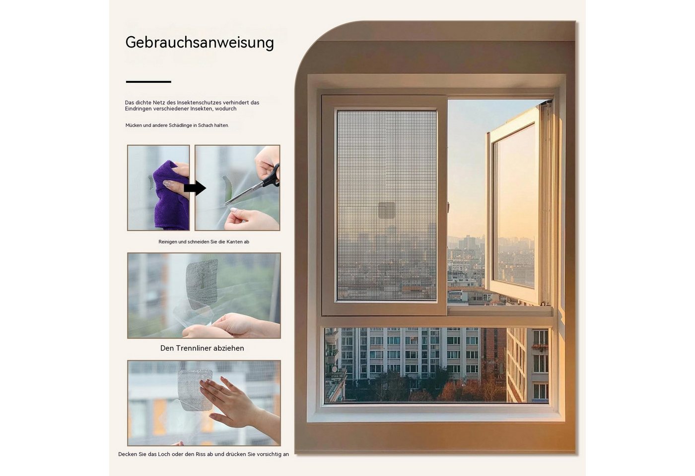 Ledander Insektenschutz-Fensterrahmen Fliegengitter Reparatur Set 16 Stück, 4 Größen Fensterbildschirm, (16-St), Fliegengitter Reparaturband für Fenster, selbstklebend, Insektenschutz Bild 5