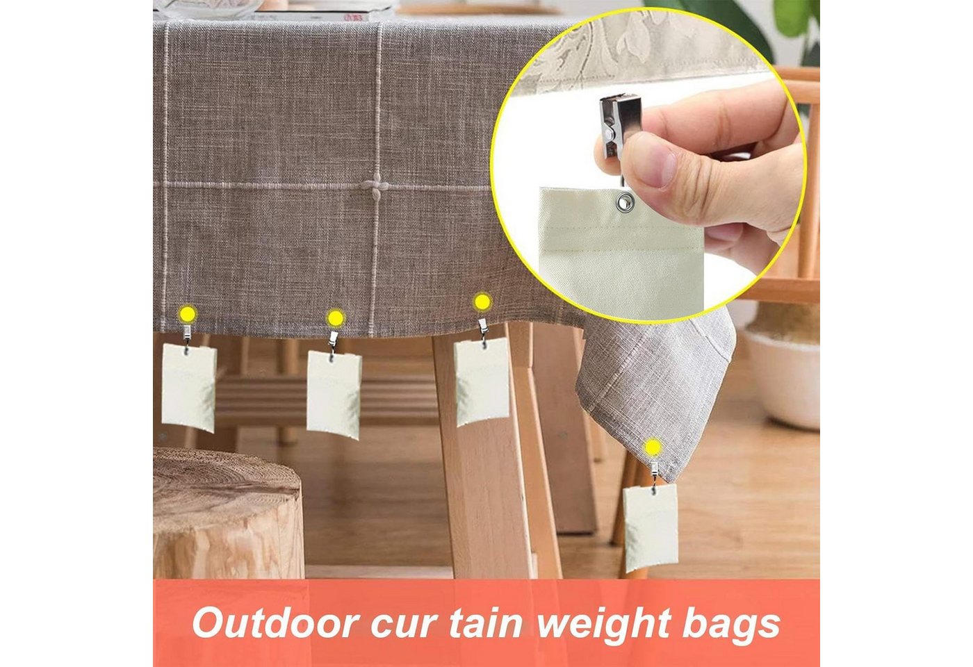 FELIXLEO Fertigteich 8er Pack Magnetische Vorhanggewichte für Outdoor und Windschutz, (1-tlg) Bild 3