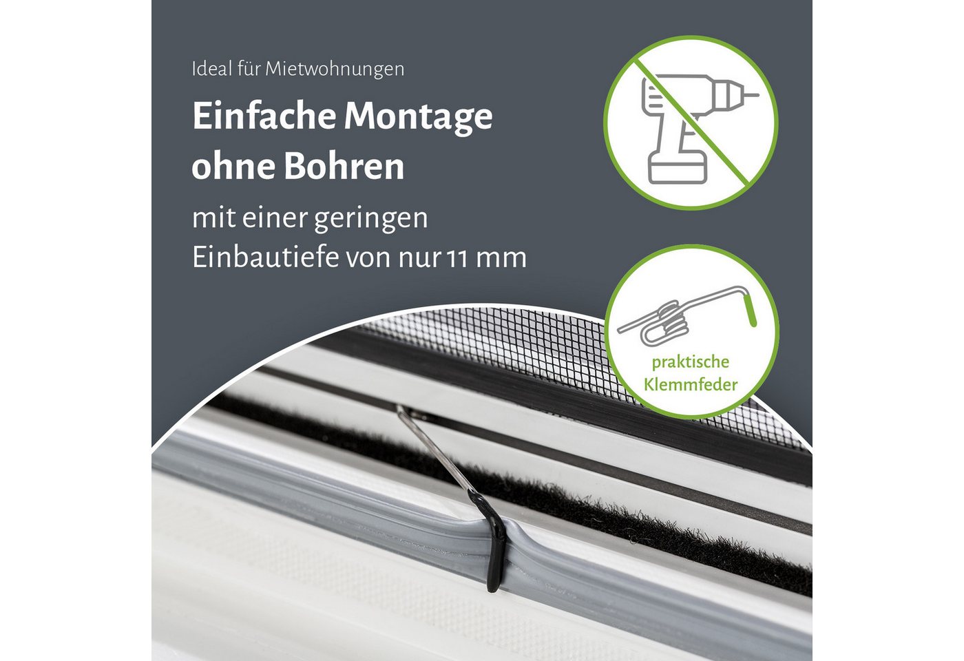 empasa Insektenschutz-Fensterrahmen "MASTER SLIM XL", Fliegengitter Fenster 100 x 220 cm