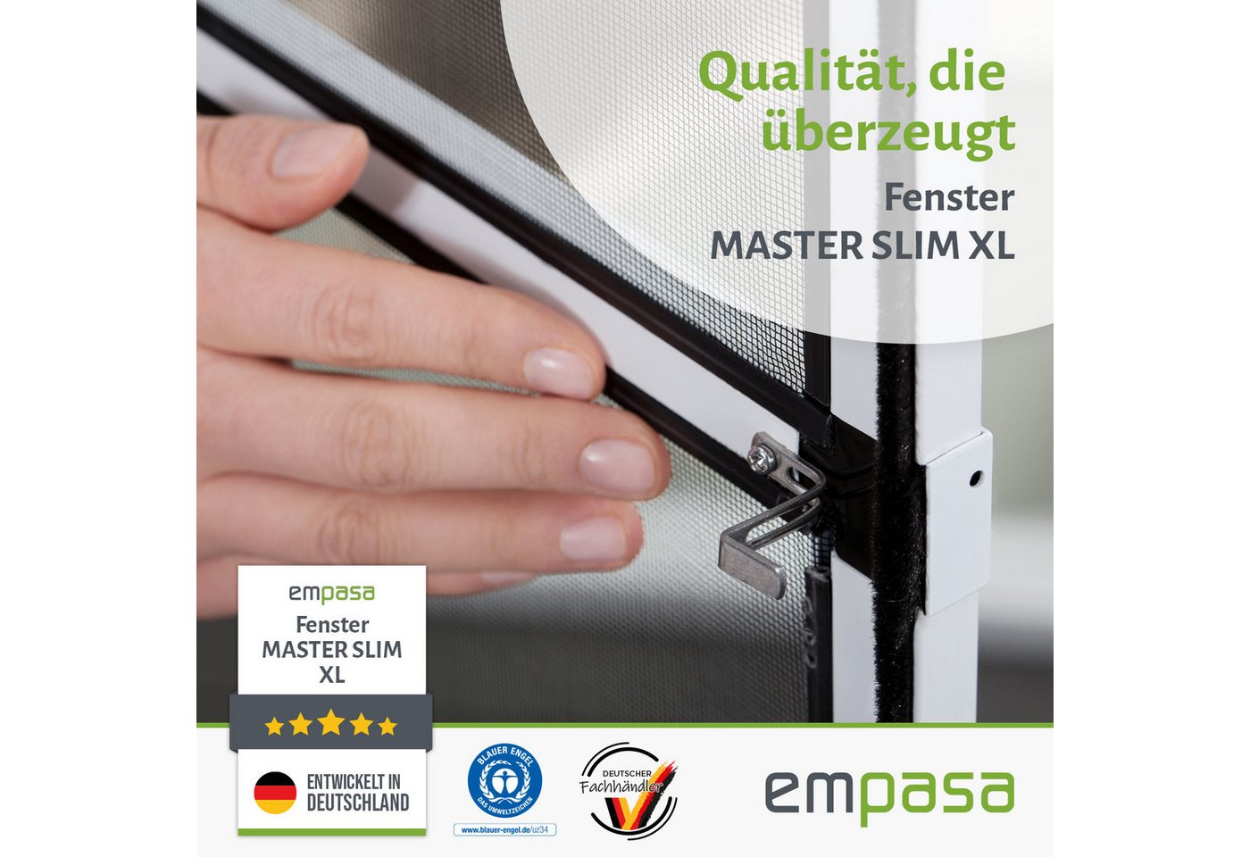 empasa Insektenschutz-Fensterrahmen "MASTER SLIM XL", Fliegengitter Fenster 100 x 220 cm Bild 2