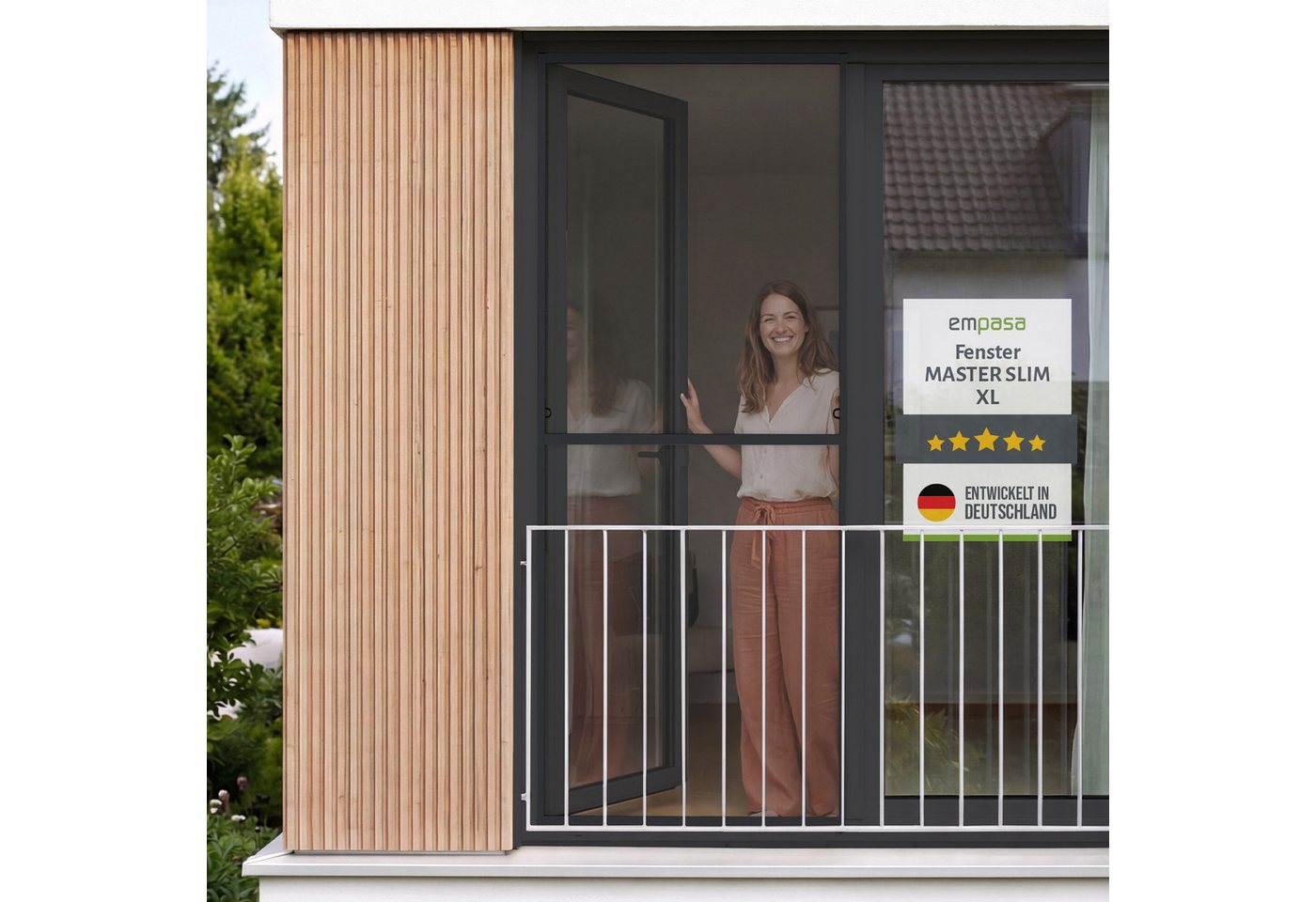 empasa Insektenschutz-Fensterrahmen "MASTER SLIM XL", Fliegengitter Fenster 100 x 220 cm Bild 5