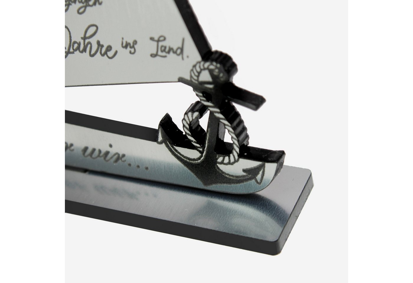 Dekolando Hochzeitskarte Silberhochzeit Geschenk 25 Jahre Schiff Silber Deko Jubiläum 9 cm Bild 3