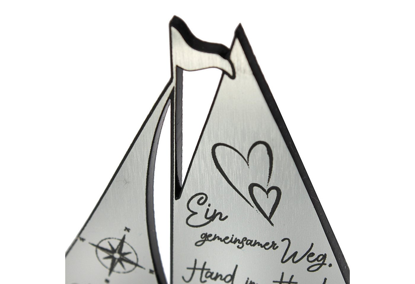 Dekolando Hochzeitskarte Silberhochzeit Geschenk 25 Jahre Schiff Silber Deko Jubiläum 9 cm Bild 5