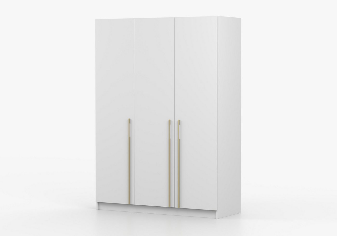 MOEBLO Drehtürenschrank Glamy 3D (100 cm - Moderner 3-türiger Kleiderschrank Glamy mit viel Stauraum, Kleiderstange, Einlegeböden und goldfarbenen Griffen – ideal für Schlafzimmer und Ankleidezimmer, Drehtürenschrank) (BxHxT): 150 x 210 x 57 cm Bild 3