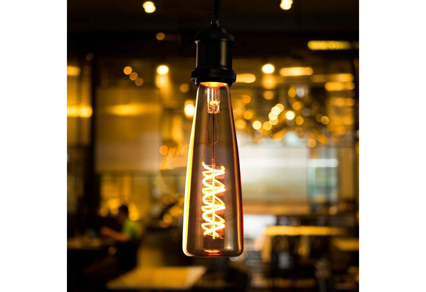 ZMH LED-Leuchtmittel LED Glühbirne E27 ZMH Retro Edison Glühlampe 4W in Weinflasche, E27, Warmweiß, Nicht Dimmbar Bild 4