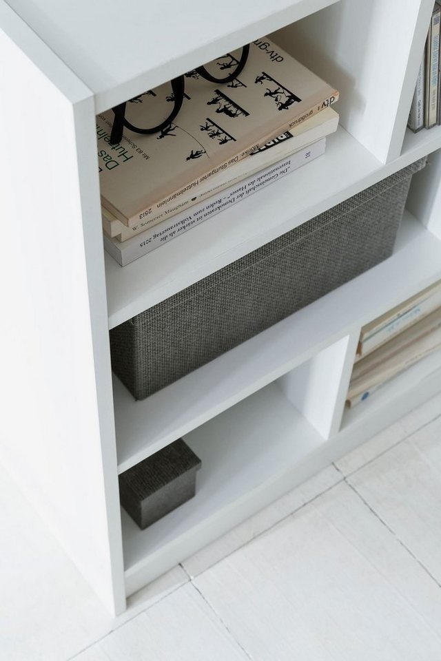 möbelando Bücherregal Bücherregal WL5.819 Weiß 80x68,5x29,5 cm Regal Standregal Modern, 30 x 69 x 80 cm (B/H/L) Bild 5