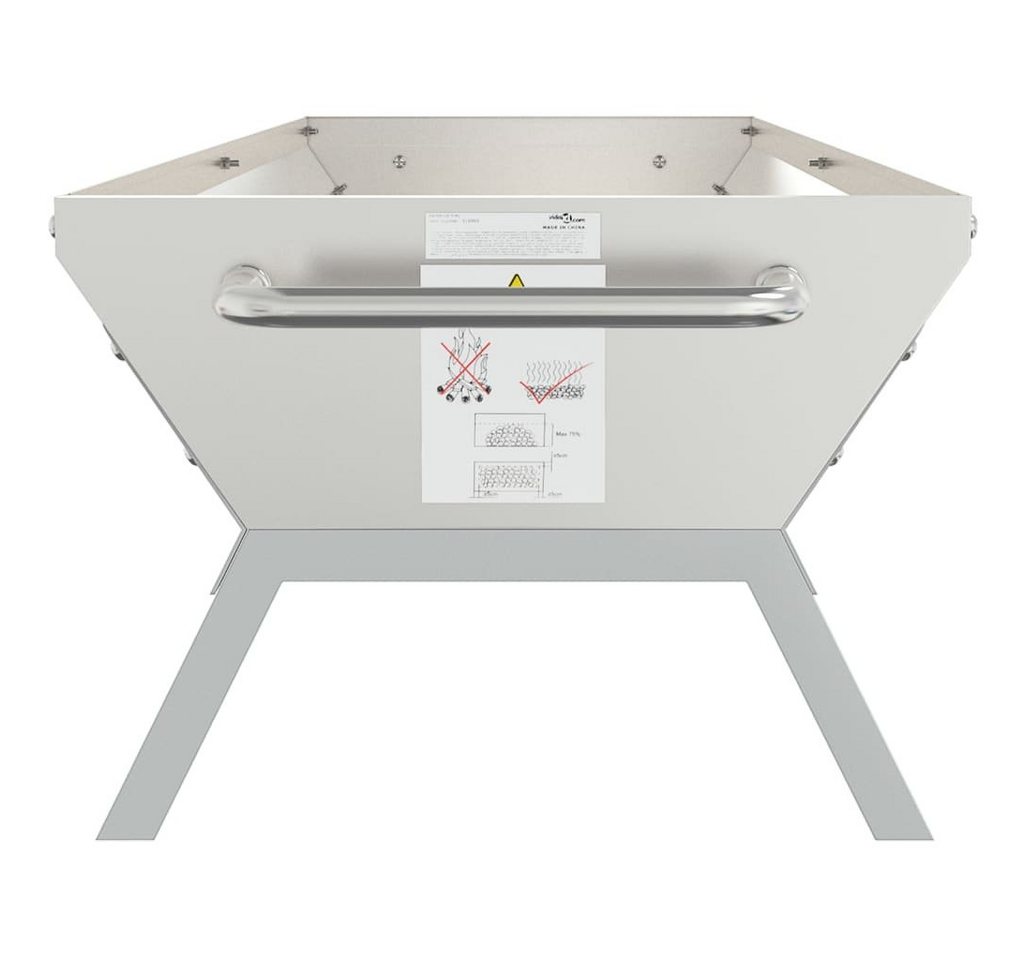 vidaXL Grillkamin Grill Silbern 158x42x31 cm Edelstahl Bild 4
