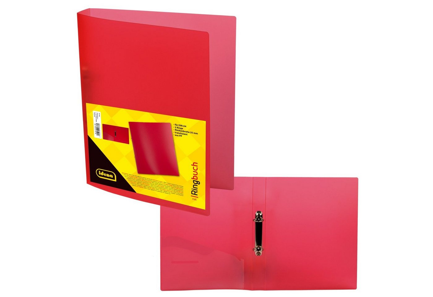 Idena Hefter Idena 224336 - Ringbuch DIN A4, aus PP, 2 Ringe, 35 mm Rückenbreite Bild 2