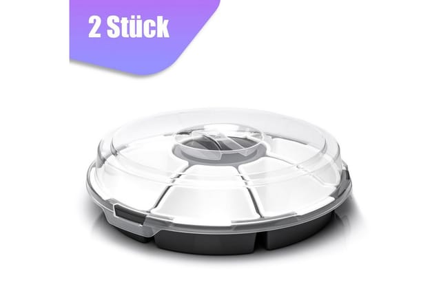 BigDean Servierschüssel 2x Snackschale Servierplatte Servierschalen Set mit Deckel Snackteller, Kunststoff, (Set, 8-tlg), Snacks, Dips, Vielseitig, Spaß für jede Party